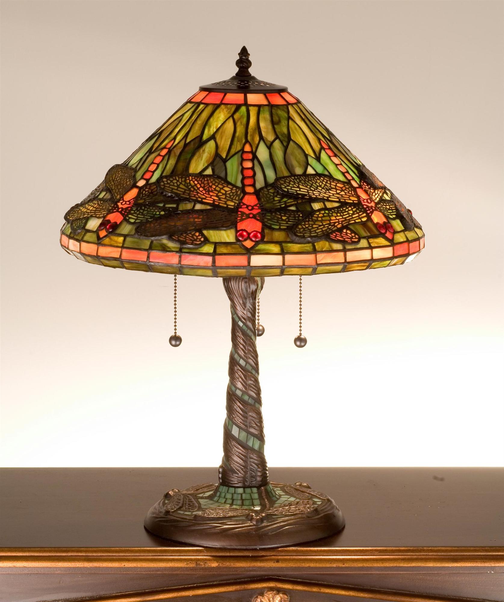 Meyda  27812 Stained Glass /  Table Lamp From The Mosaic Dragonfly
