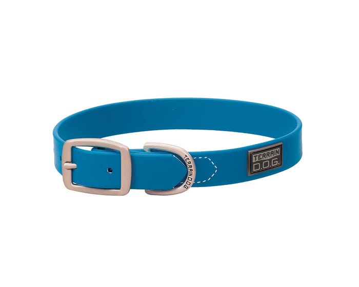 Terrain D.O.G. Brahma Webb® Dog Collar， Hurricane Blue， 1