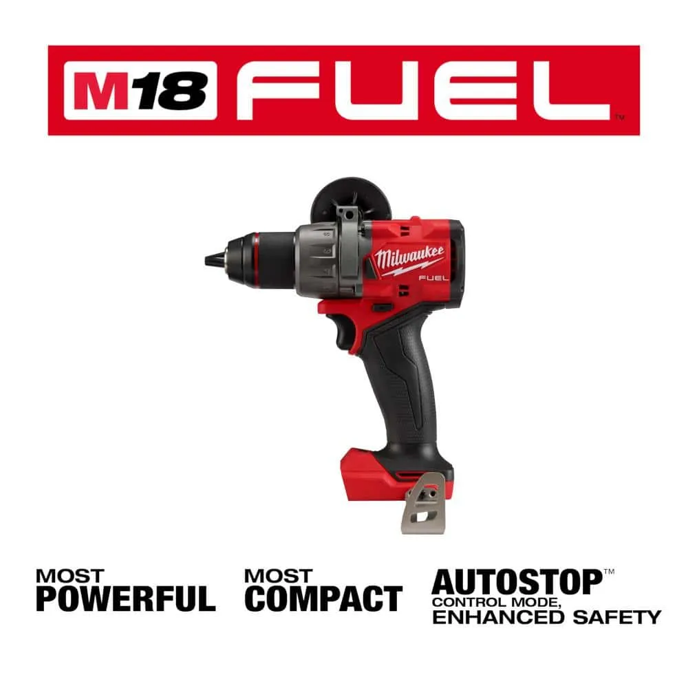 Milwaukee M18 FUEL 18V Lithium-Ion Brushless Cordless Hammer Drill (Tool-Only) W/SHOCKWAVE Carbide Hammer Drill Bit Set (5-Piece) 2904-20-48-20-9051