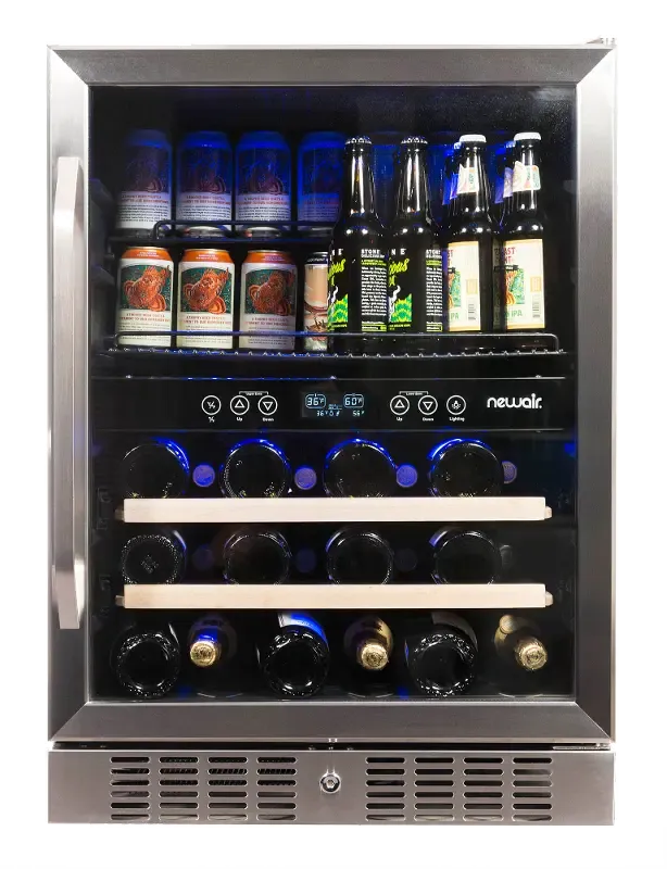 NewAir Dual Zone Beverage and Wine Cooler - Stainless Steel