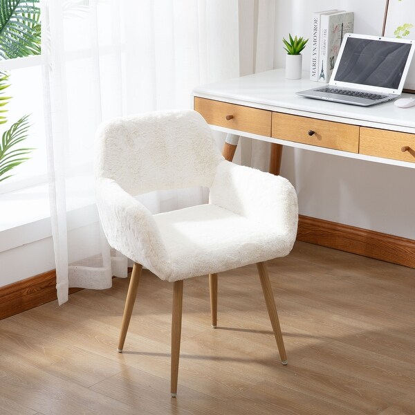 Comfortable Faux White Dining Chair