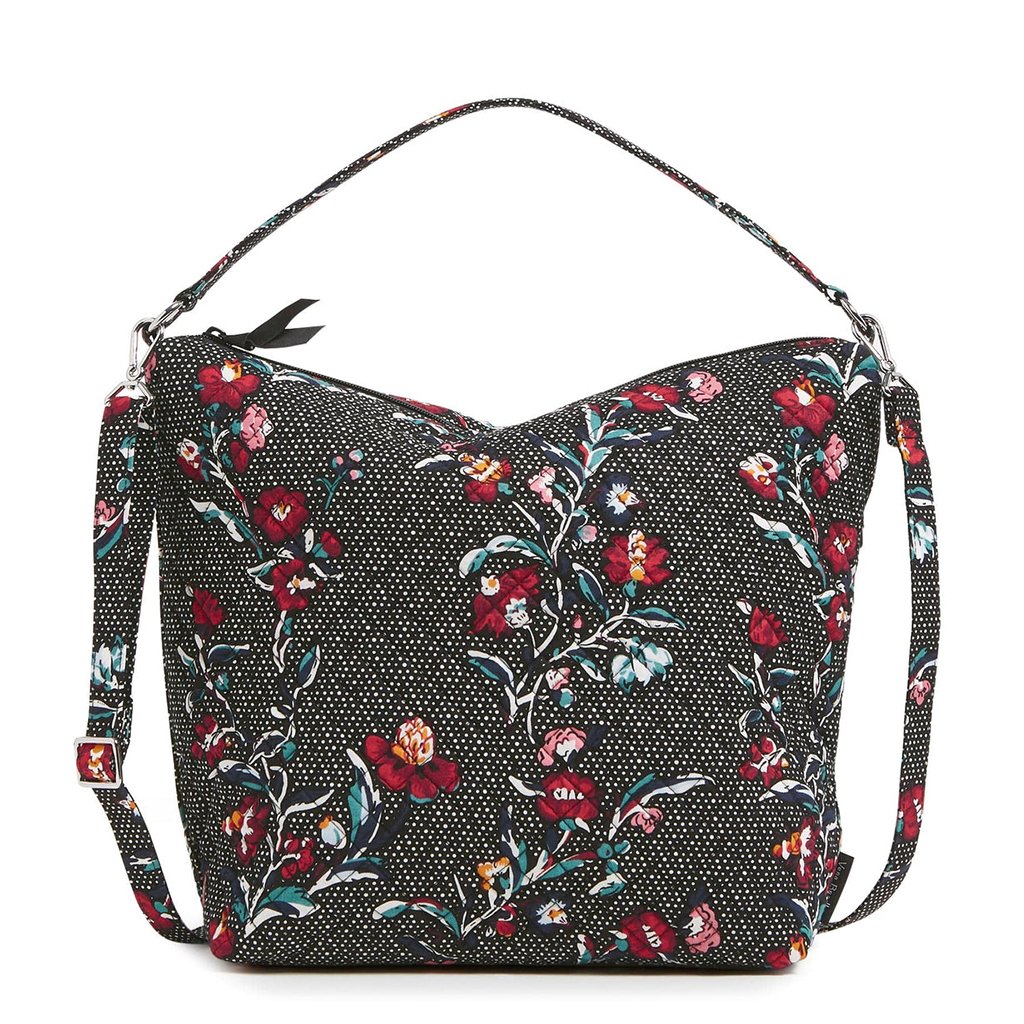 Vera Bradley  Oversized Hobo Shoulder Bag in Perennials Noir Dot