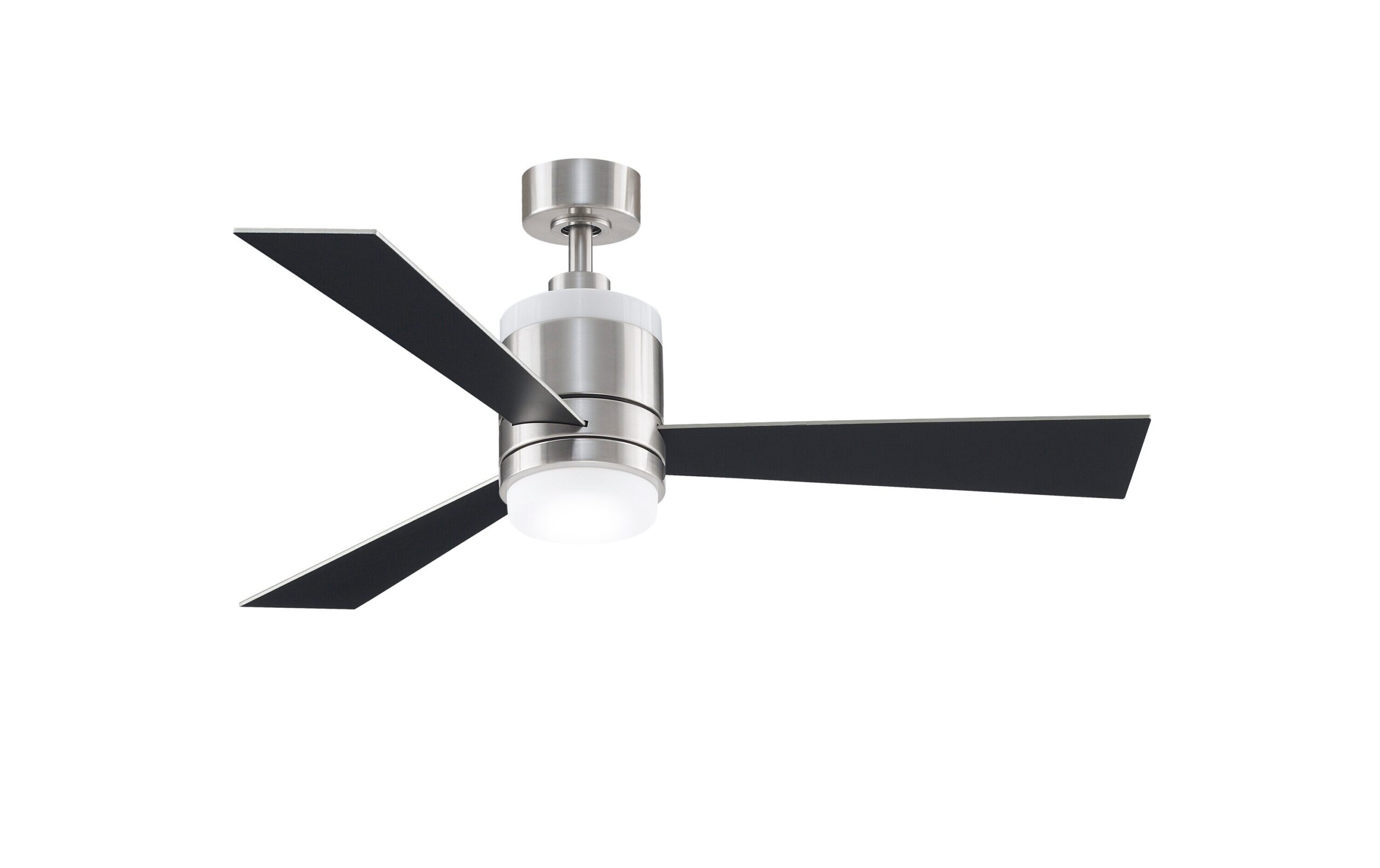 Fanimation Studio Collection Upright 48-in Brushed Nickel LED Indoor Ceiling Fan with Light Remote (3-Blade)