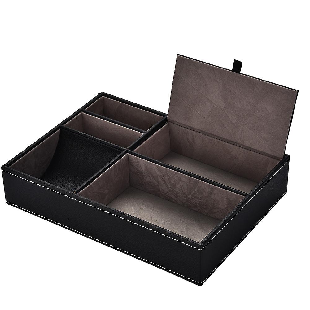 Multi Functional Pu Leather Desktop Stationery Business Office Supplies Storage Box