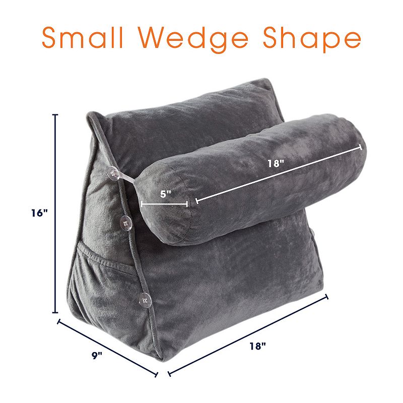Cheer Collection Wedge Pillow with Detachable Bolster and Backrest