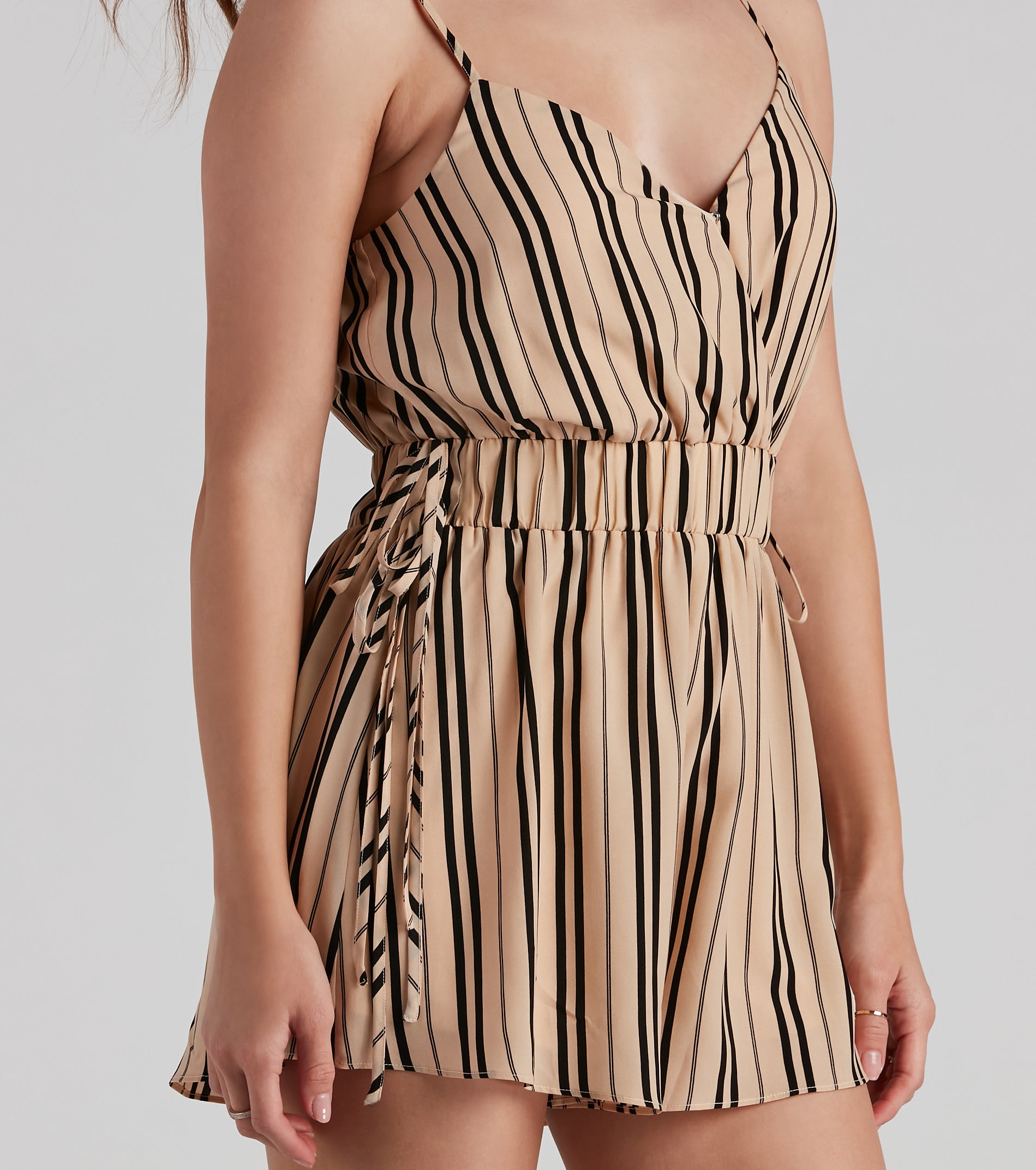 Stripes of The Day Tie Side Romper