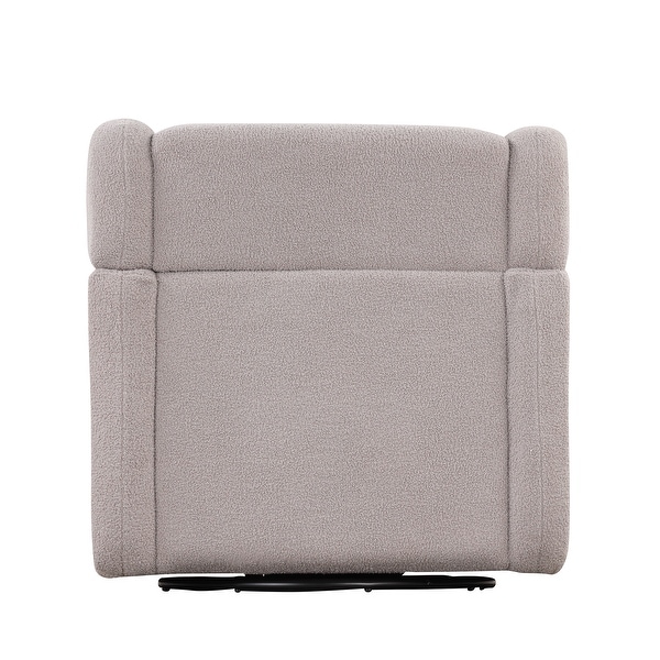 360 Degree Swivel Accent Chair and Ottoman Sets， Swivel Lounge Barrel Chair， Teddy Short Plush Particle Velvet Armchair， Gray