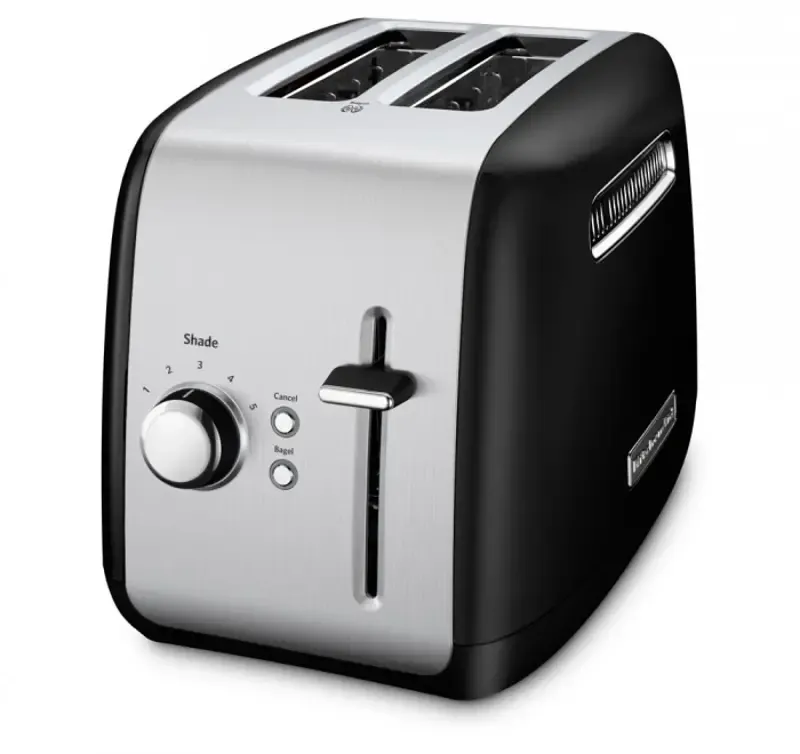 2-Slice Black and Stainless Steel KitchenAid Toaster
