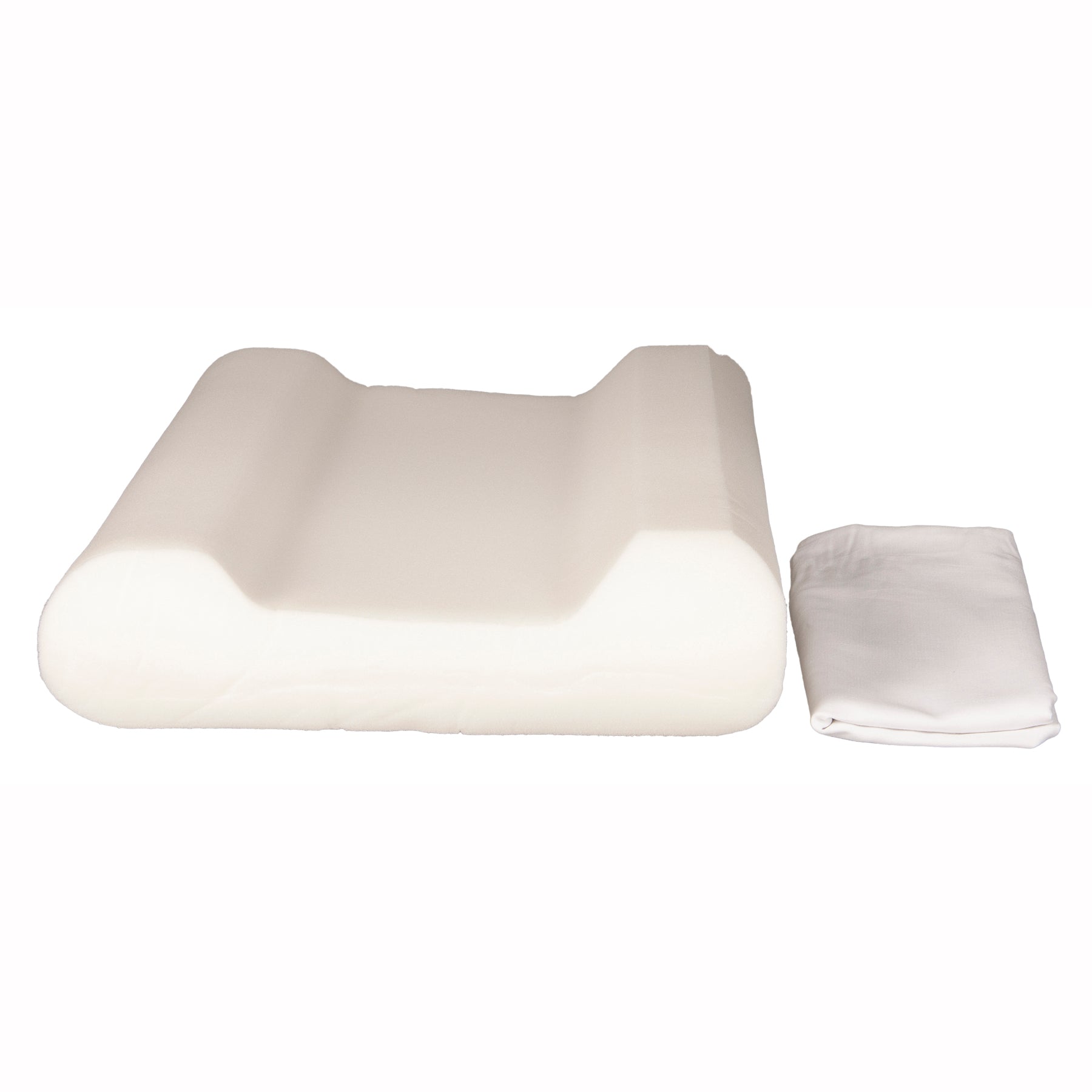 PCP Carved Foam Cervical Pillow, White, Full Size
