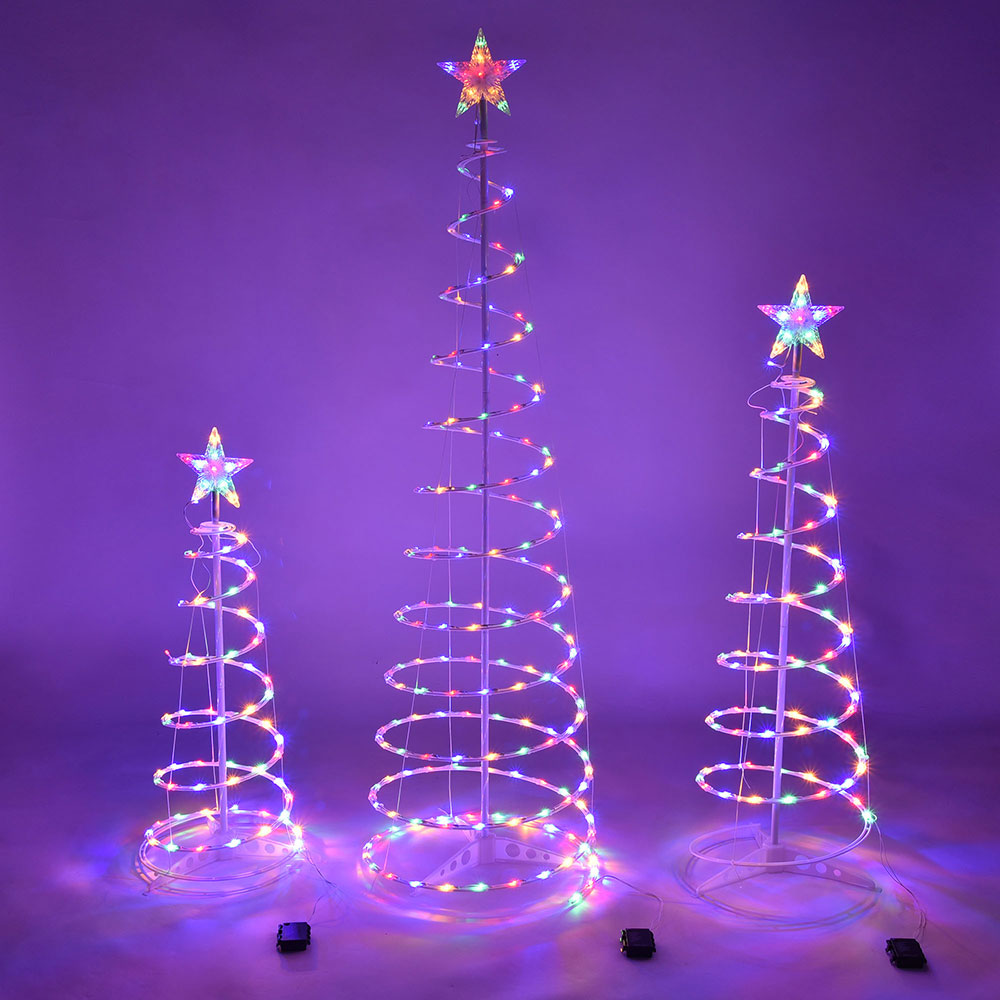 Yescom Lighted Spiral Christmas Trees 6' 4' 3' Battery Powered