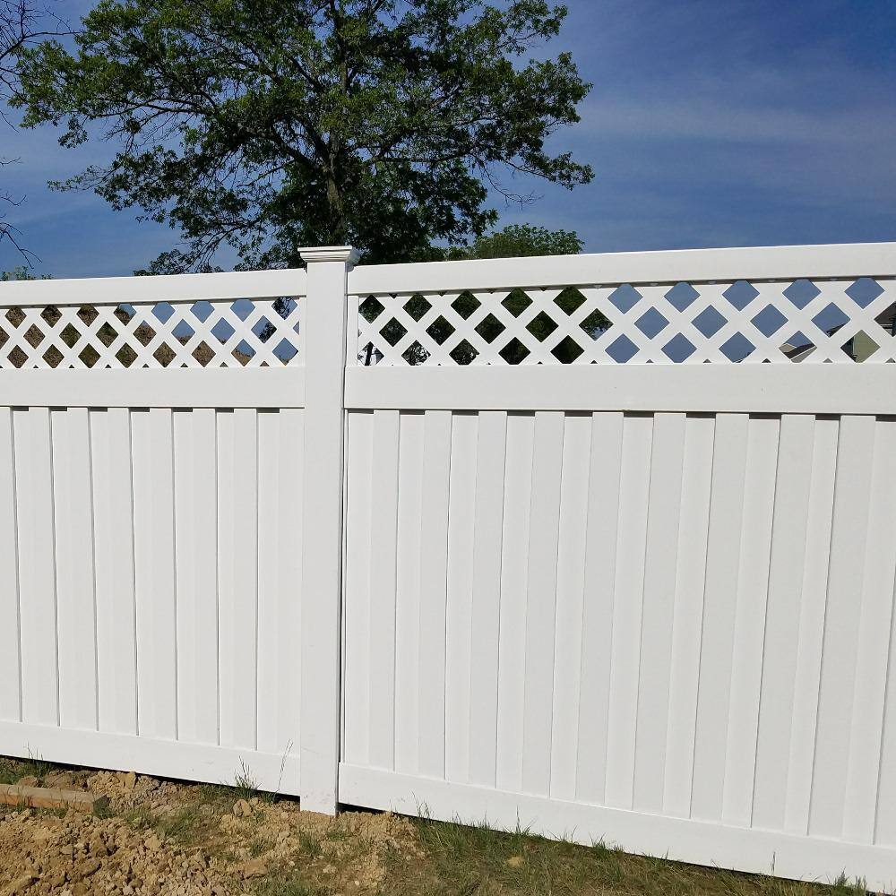 Weatherables Clearwater 6 ft. H x 8 ft. W White Vinyl Privacy Fence Panel Kit PWPR-PANELLAT-6X8