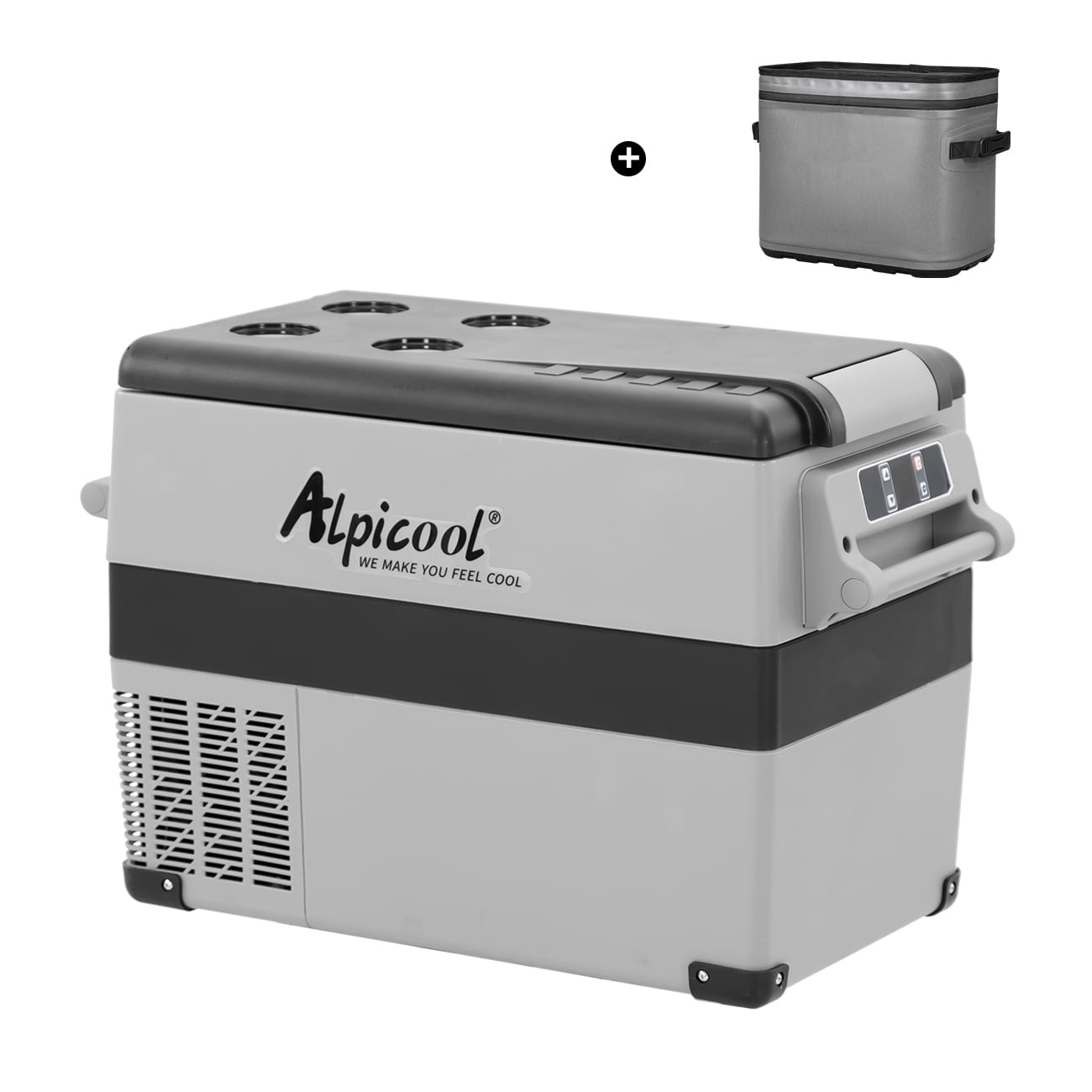 Alpicool CF45 Portable Refrigerator with SC12 Soft Cooler, 12 Volt Car Freezer 48 Quart(45 Liter) Vehicle, Car, Truck, RV, Boat, Mini fridge freezer for Driving, Travel, Fishing, Outdoor -4°F to 68°F