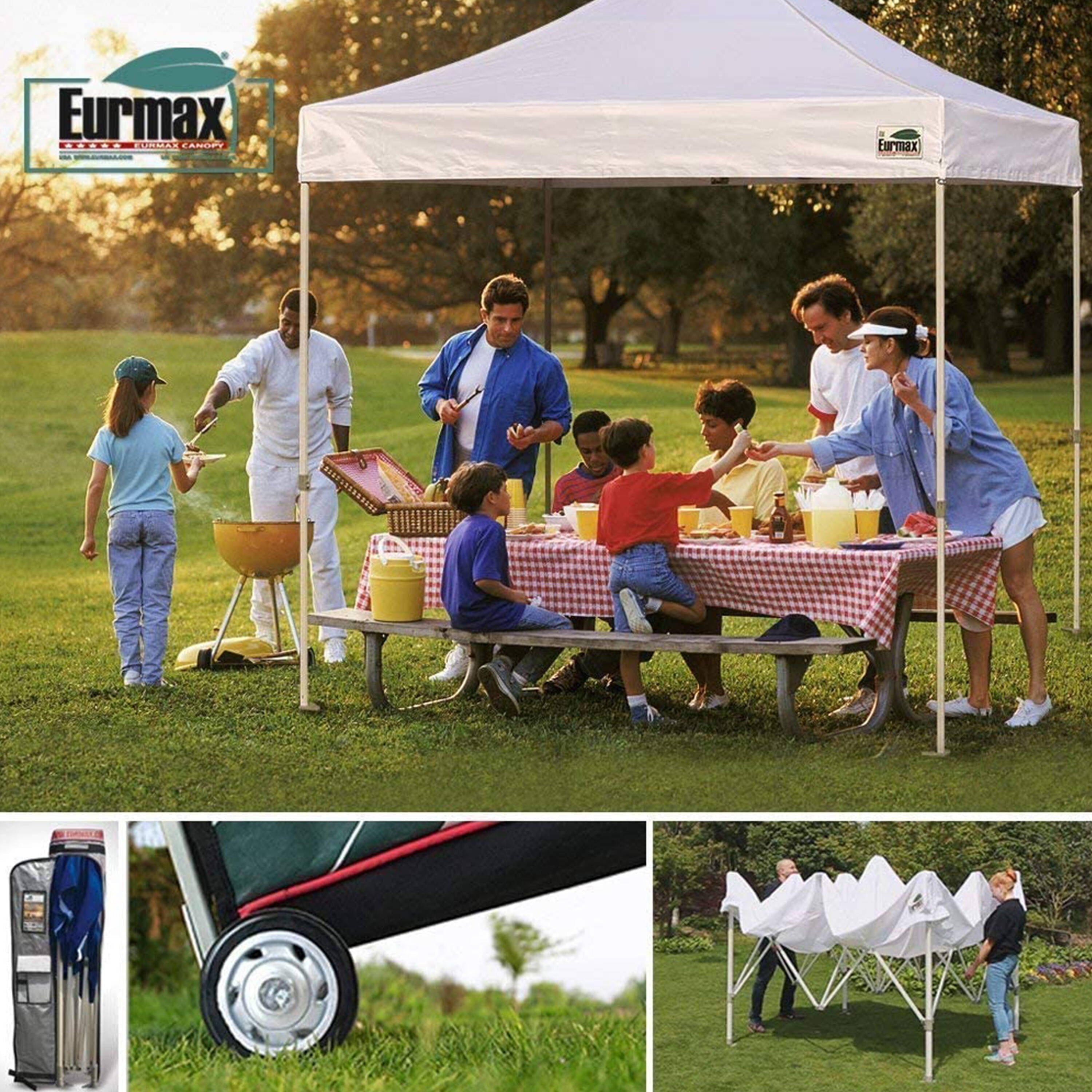 Eurmax 5x5 Pop up Canopy Outdoor Heavy Duty Tent,White