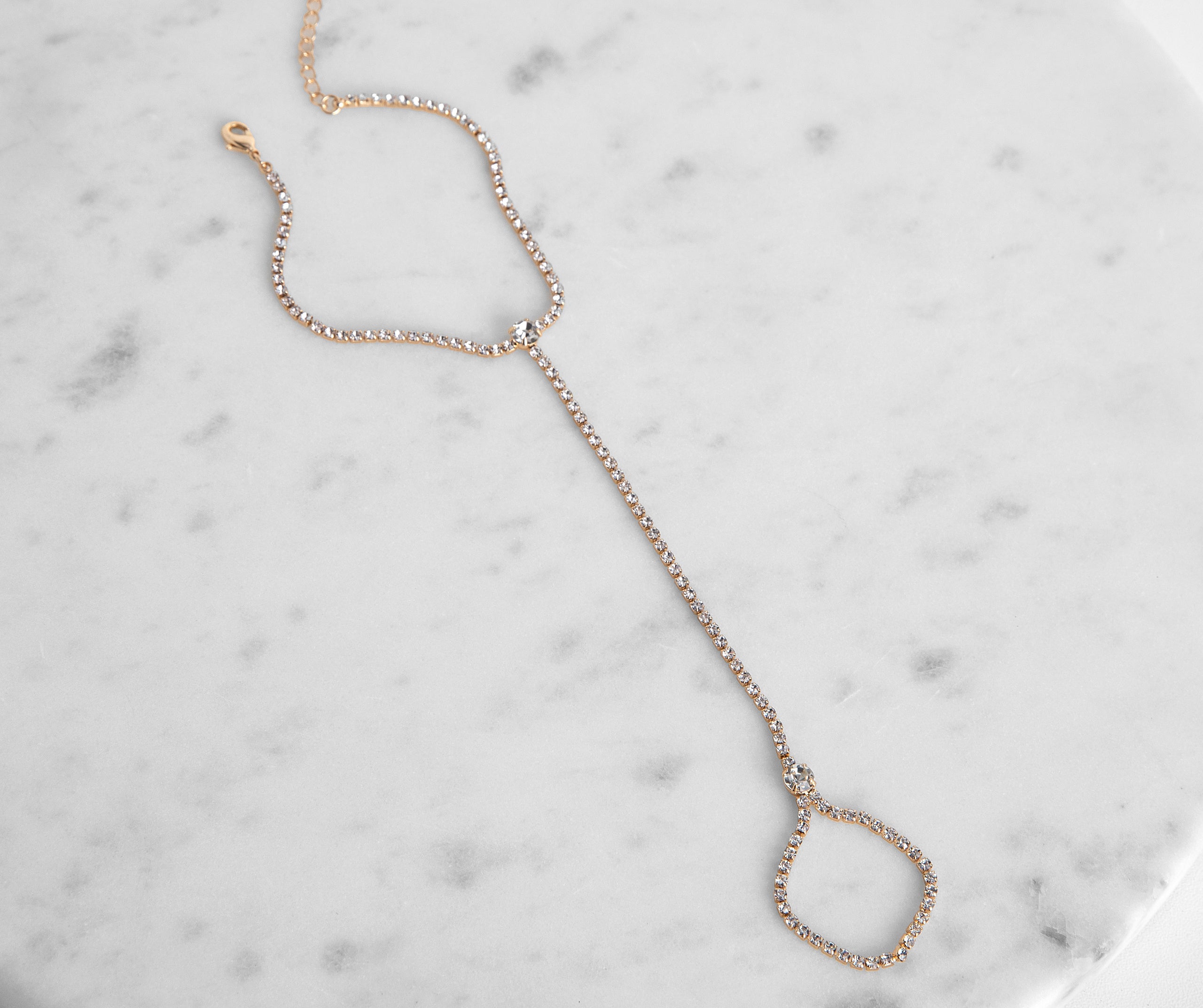 Dainty Rhinestone Hand Chain