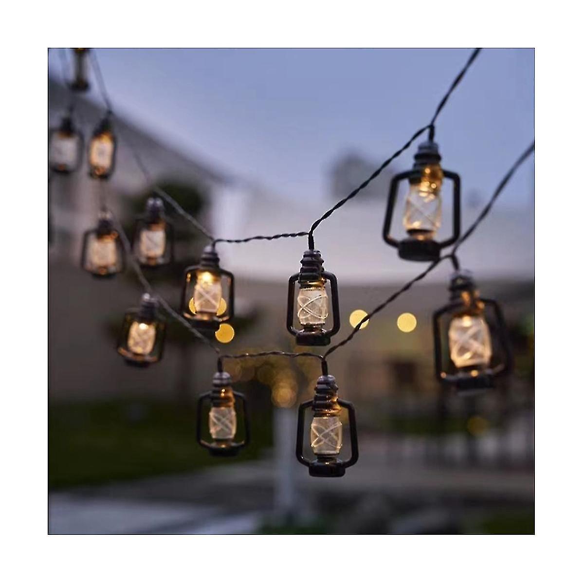 Led Solar String Light Outdoor Waterproof 5m Retro Camping Tent Garland Garden Party Lamp