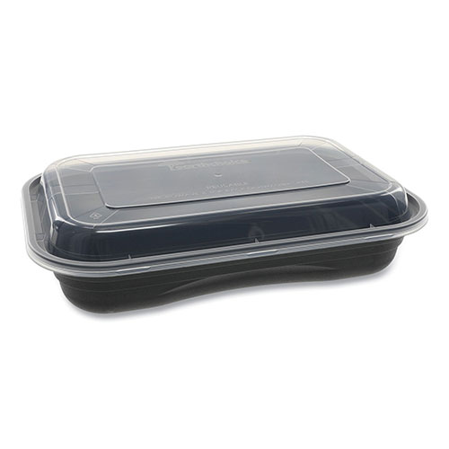 Pactiv EarthChoice Versa2Go Microwaveable Containers | 8.4 x 5.6 x 1.4， 27 oz， 1-Compartment， Black
