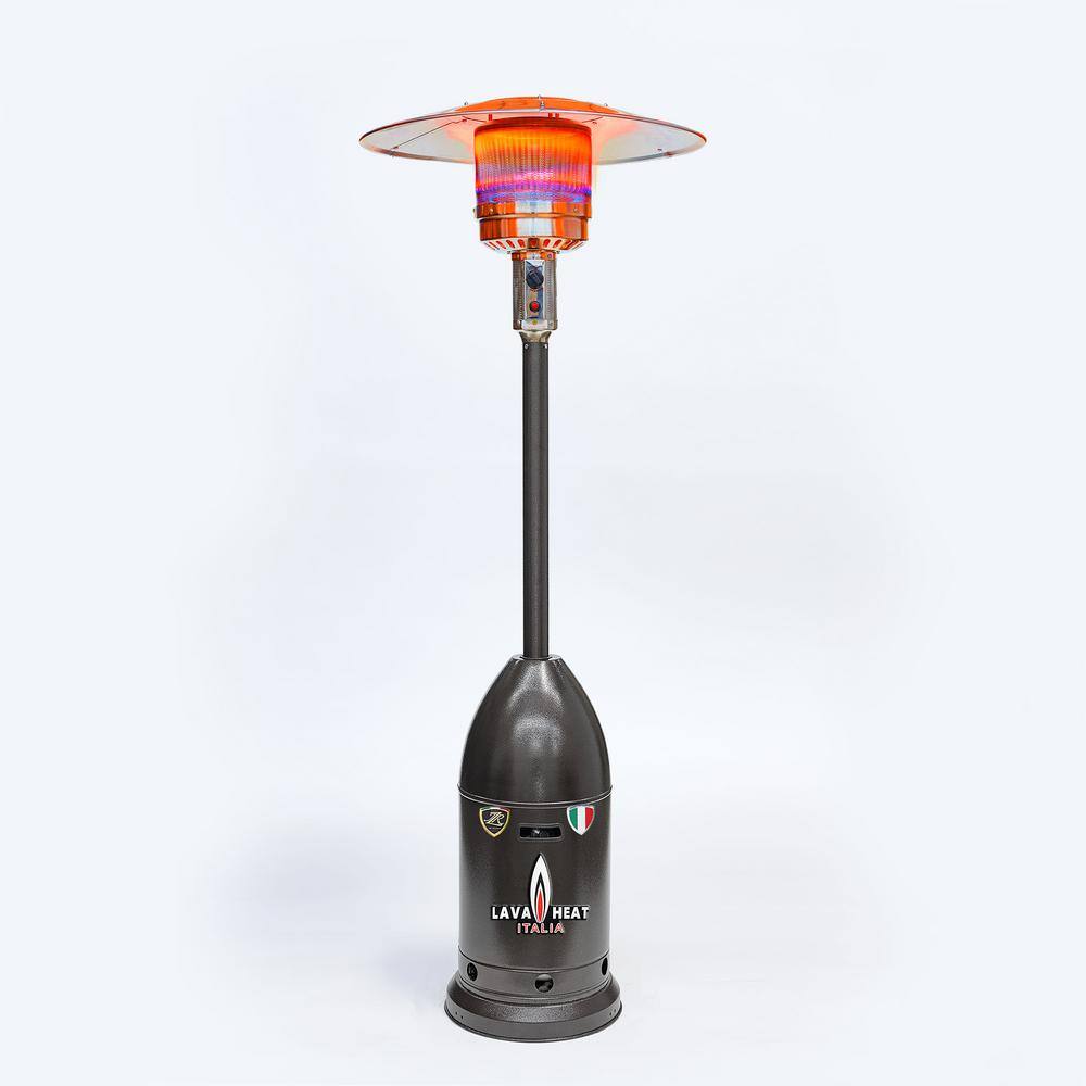 Lava Heat Italia Roma Pro T-Line Outdoor Commercial Hammered Black Natural Gas Patio Heater TL7RMGBLLP