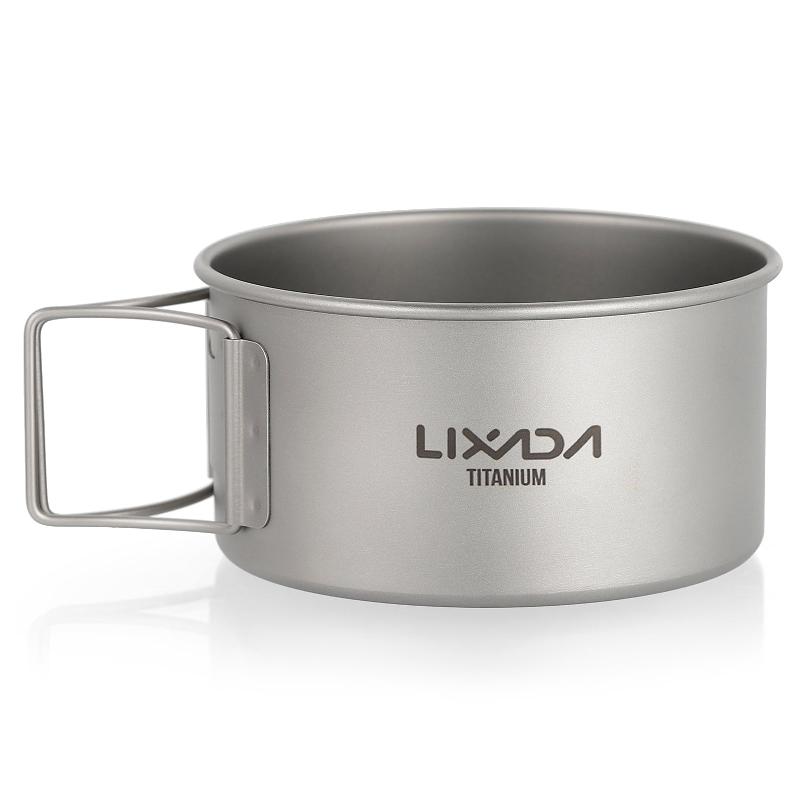 Lixada Titanium Bowl with Folding Handles Dinner Food Container for Outdoor Camping Hiking Backpacking