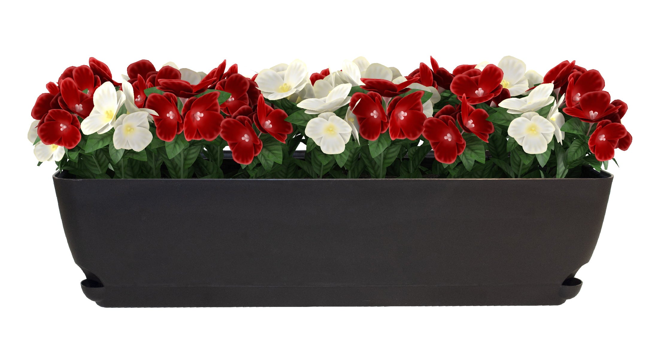 Mainstays 24" x 7" x 6" Rectangle Black Resin Window Box with Self-Watering