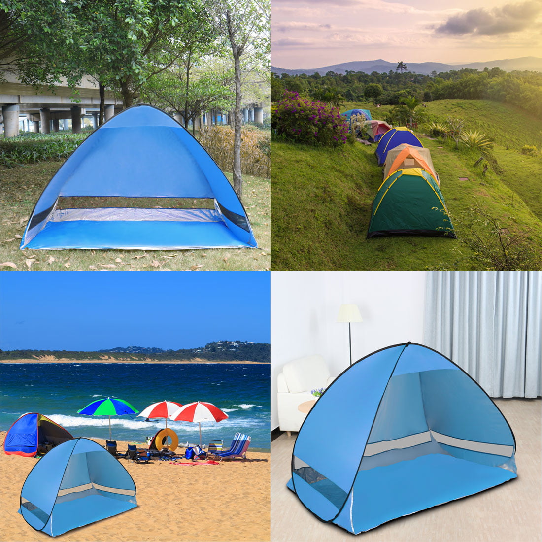 Lightweight Picnic Fishing Beach Shade Tent Sun Shelter Pop up Instant Portable Family Anti UV Cabana