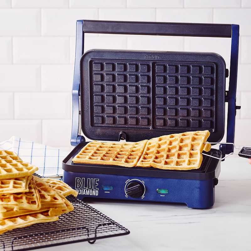 Blue Diamond Ceramic Nonstick Electric Sizzle Griddle with Grill and Waffle Plates