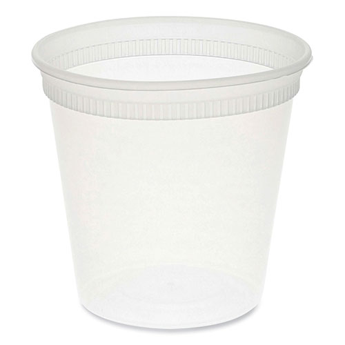 Pactiv Newspring DELItainer Microwavable Container | 24 oz， 4.55 x 4.55 x 4.35， Clear， Plastic， 480