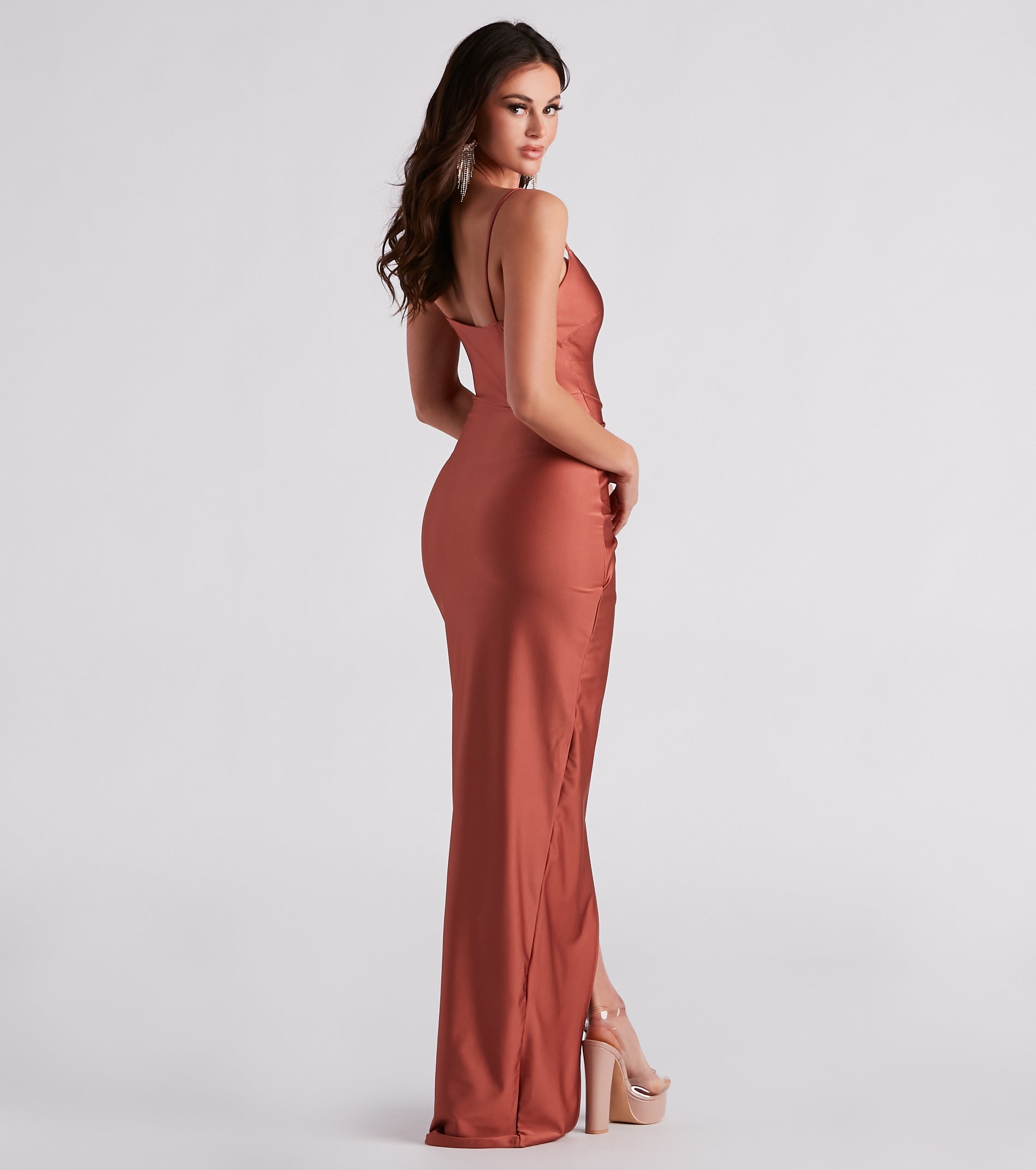 Brittney Formal V-Neck Slit Long Dress