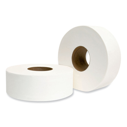 GEN Jumbo JRT Bath Tissue， Septic Safe， 2-Ply， White， 3.25