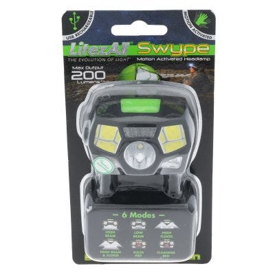 Swype COB LED Head Lamp 6-Mode USB Rechargeable