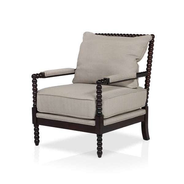 Furniture of America Digg Gray Upholstered Accent Chair， Gray Beige