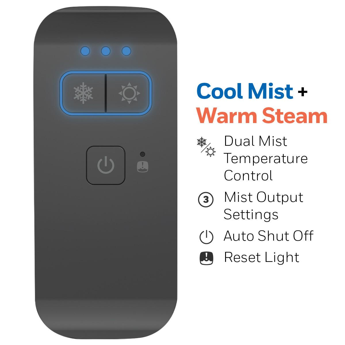 Honeywell Dual Comfort Cool + Warm Mist Humidifier with Fusion Mist Technology for Large Rooms HWC775B Black  Crowdfused