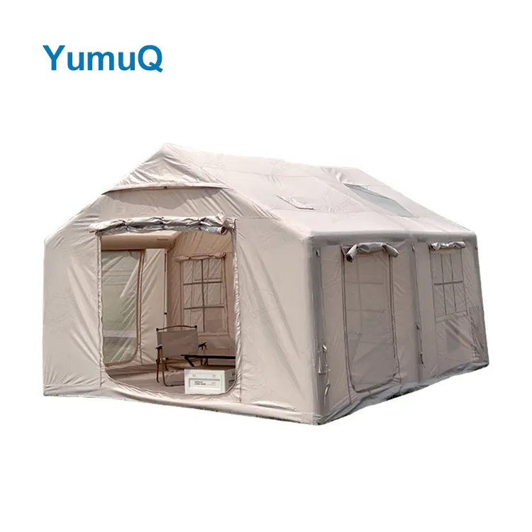 YumuQ Big Size Air Large Inflatable Camping Canvas Dome Tent Glamping Oxford Fabric House 4 8 Person