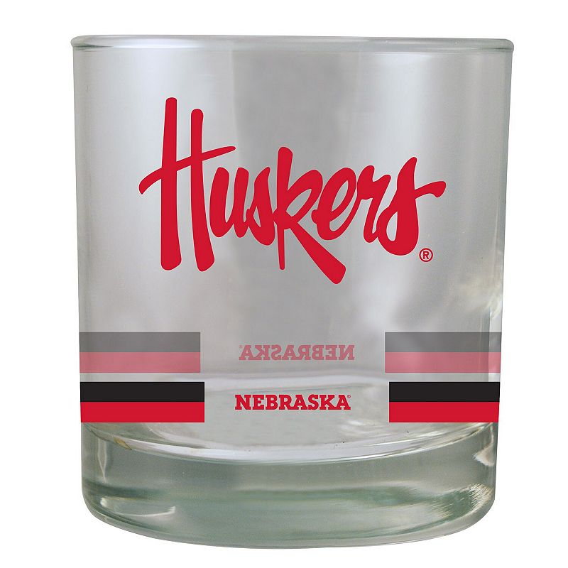 Nebraska Huskers 10oz. Banded Rocks Glass