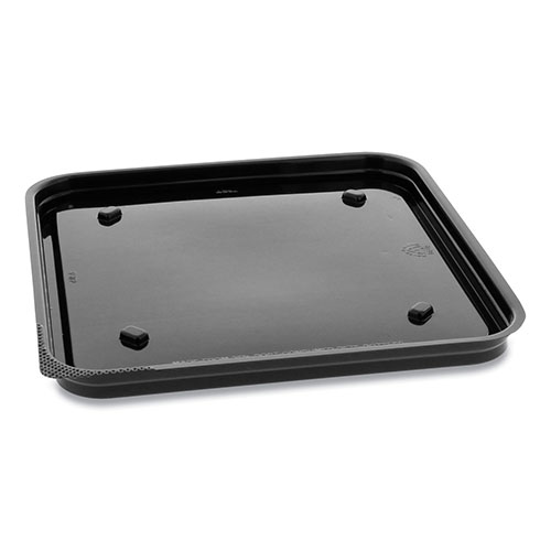 Pactiv Recycled Plastic Square Base | 7.5 x 7.5 x 0.56， Black， 195