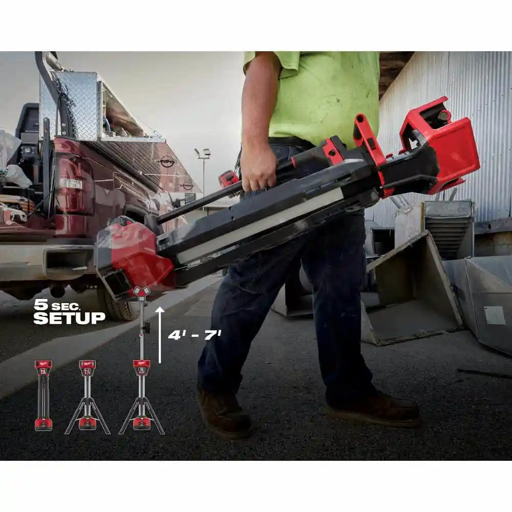 Milwaukee M18 18-Volt Lithium-Ion Cordless 6,000 Lumens Rocket Dual Power Tower Light with Charger (Tool-Only) 2136-20