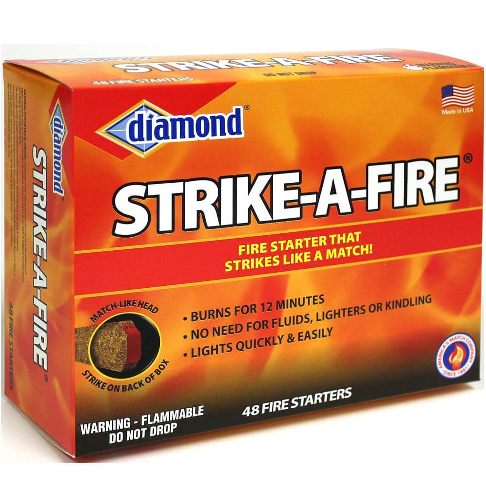 Diamond Strike-A-Fire Fire Starters Strikes Like a Match for Lighting Grills Fireplaces and Firepits (48-Pack) 534-376-872