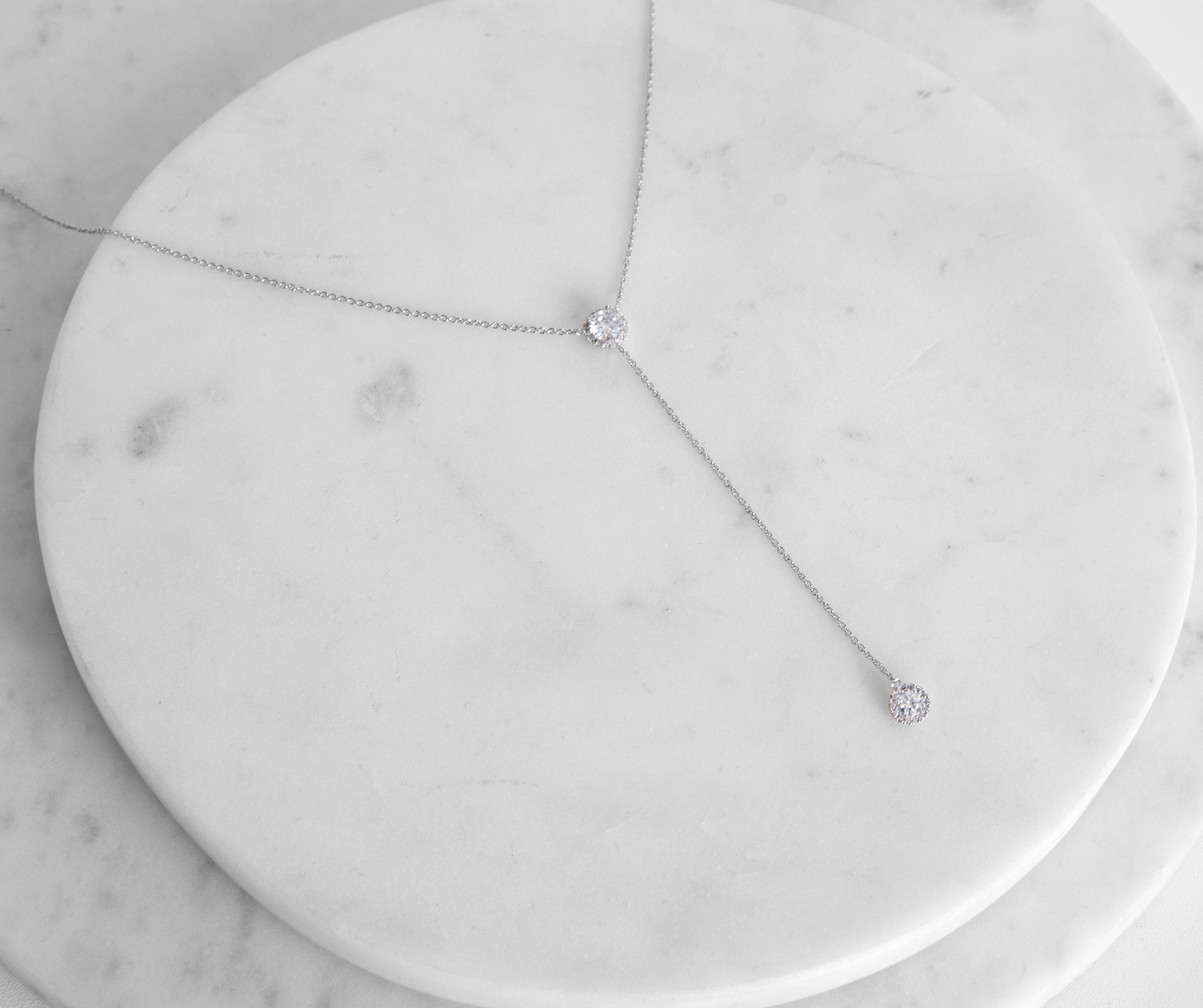 Dropping Hints Cubic Zirconia Lariat Choker