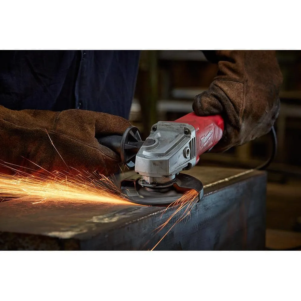 Milwaukee 7 Amp Corded 4-1/2 in. Small Angle Grinder with Sliding Lock-On Switch 6130-33