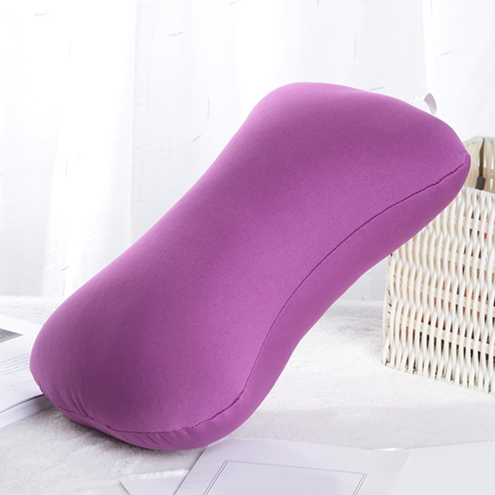 Microbead Back Cushion Neck Support Roll Pillow , 38x20cm Purple