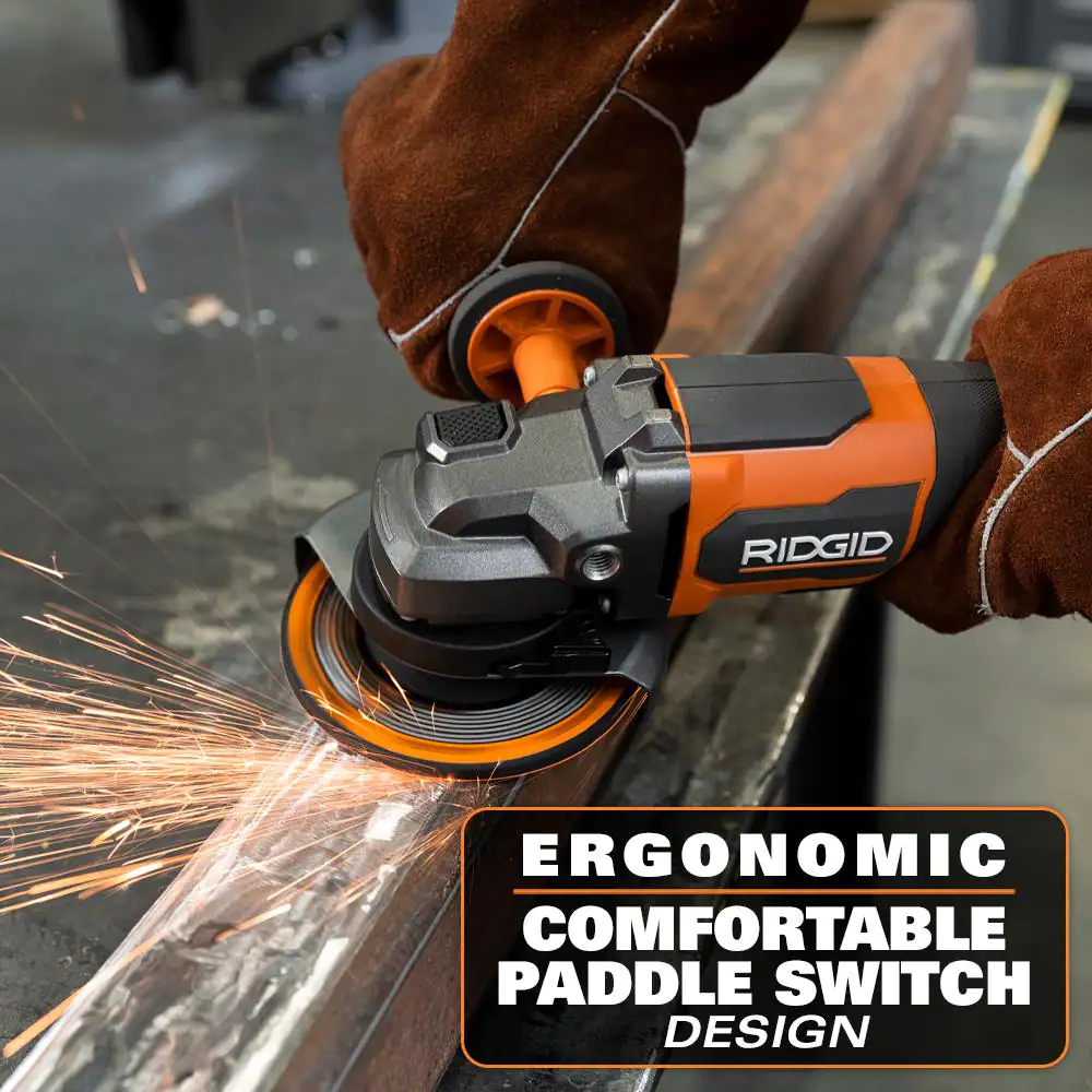 RIDGID R86047B 18V Brushless Cordless 4-1/2 in. Paddle Switch Angle Grinder (Tool Only)