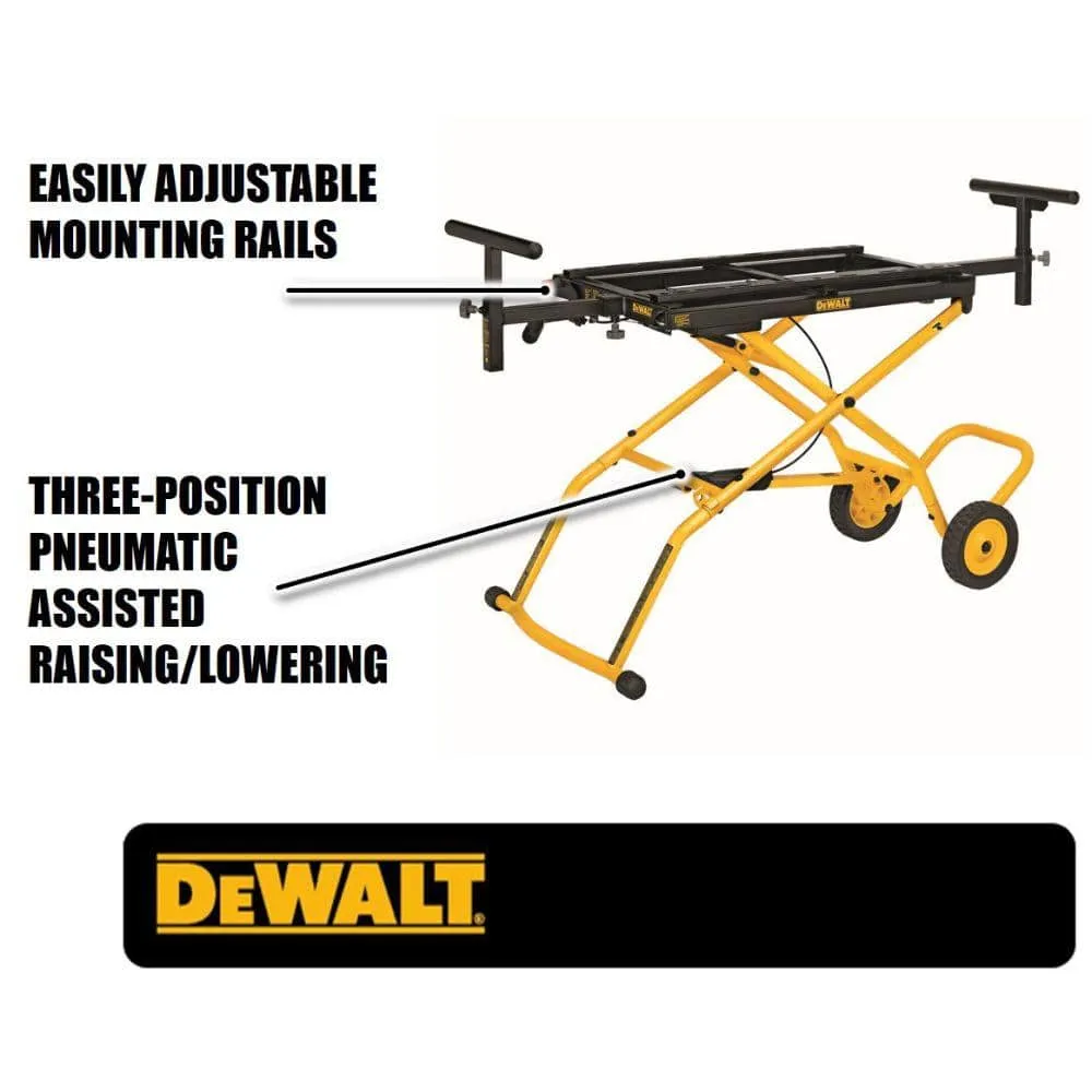 DEWALT 32-1/2 in. x 60 in. Rolling Miter Saw Stand with 300 lbs. Capacity DWX726