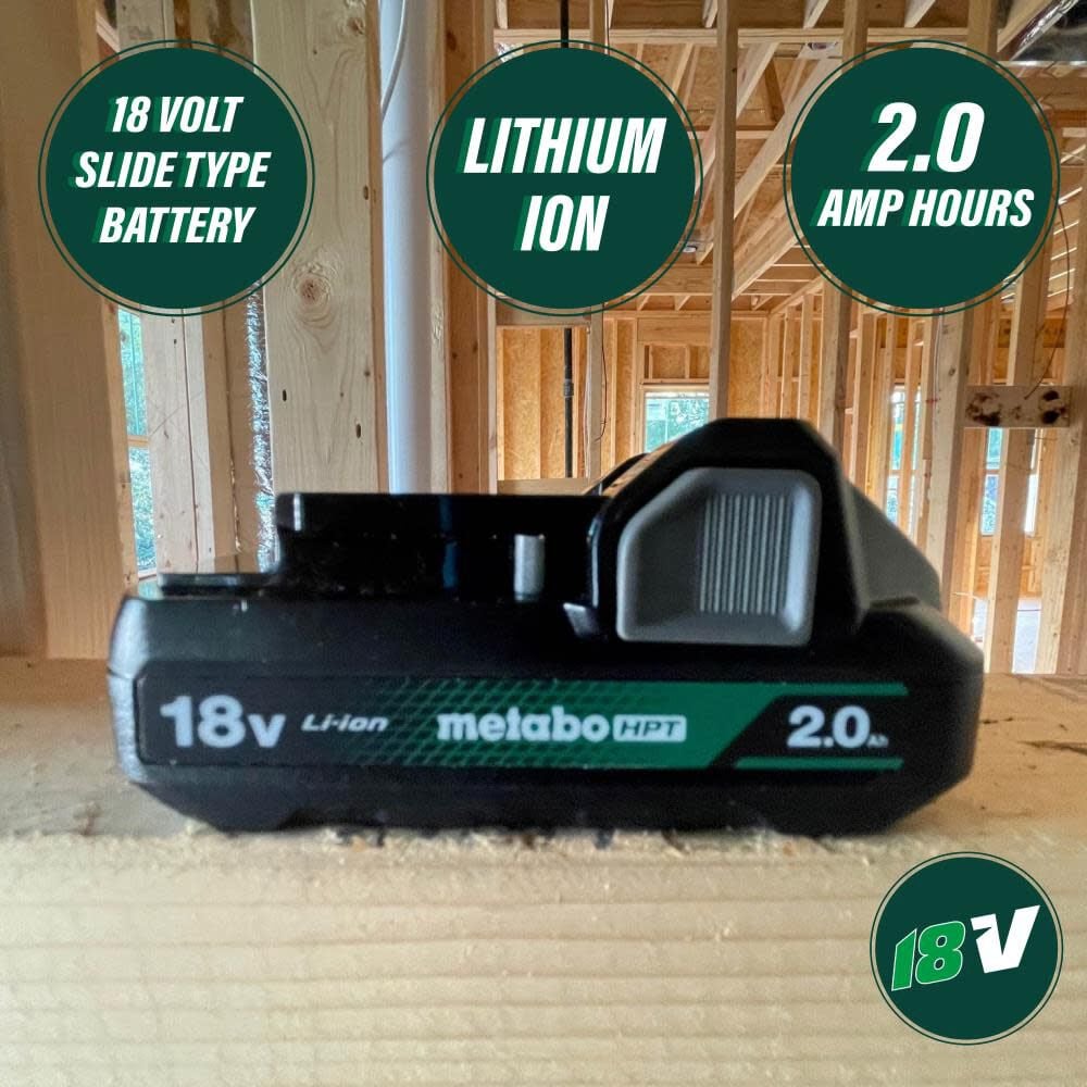 Metabo HPT 18V Lithium Ion 2Ah Batteries Charger Kit UC18YKSLSM from Metabo HPT