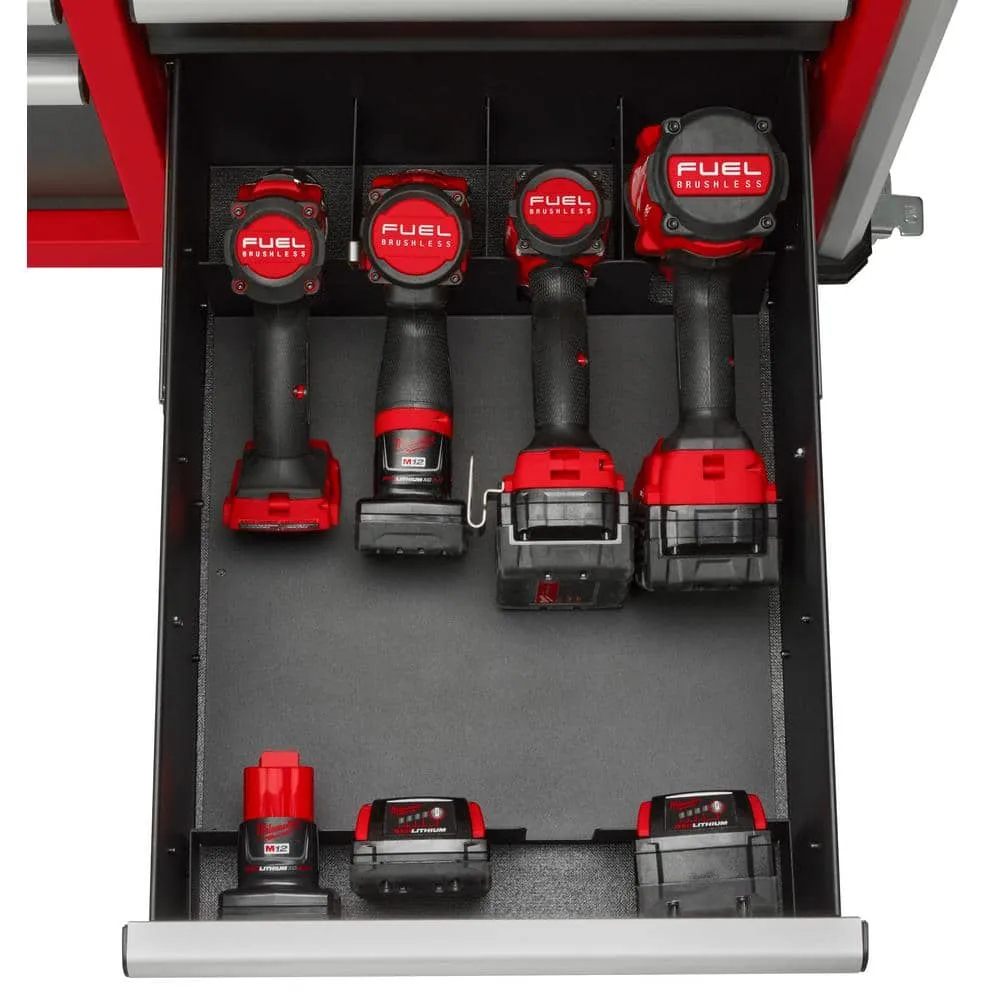 Milwaukee 52 in. W x 22 in. D 12 Drawer Heavy Duty Mobile Workbench Cabinet in Red 48-22-8559