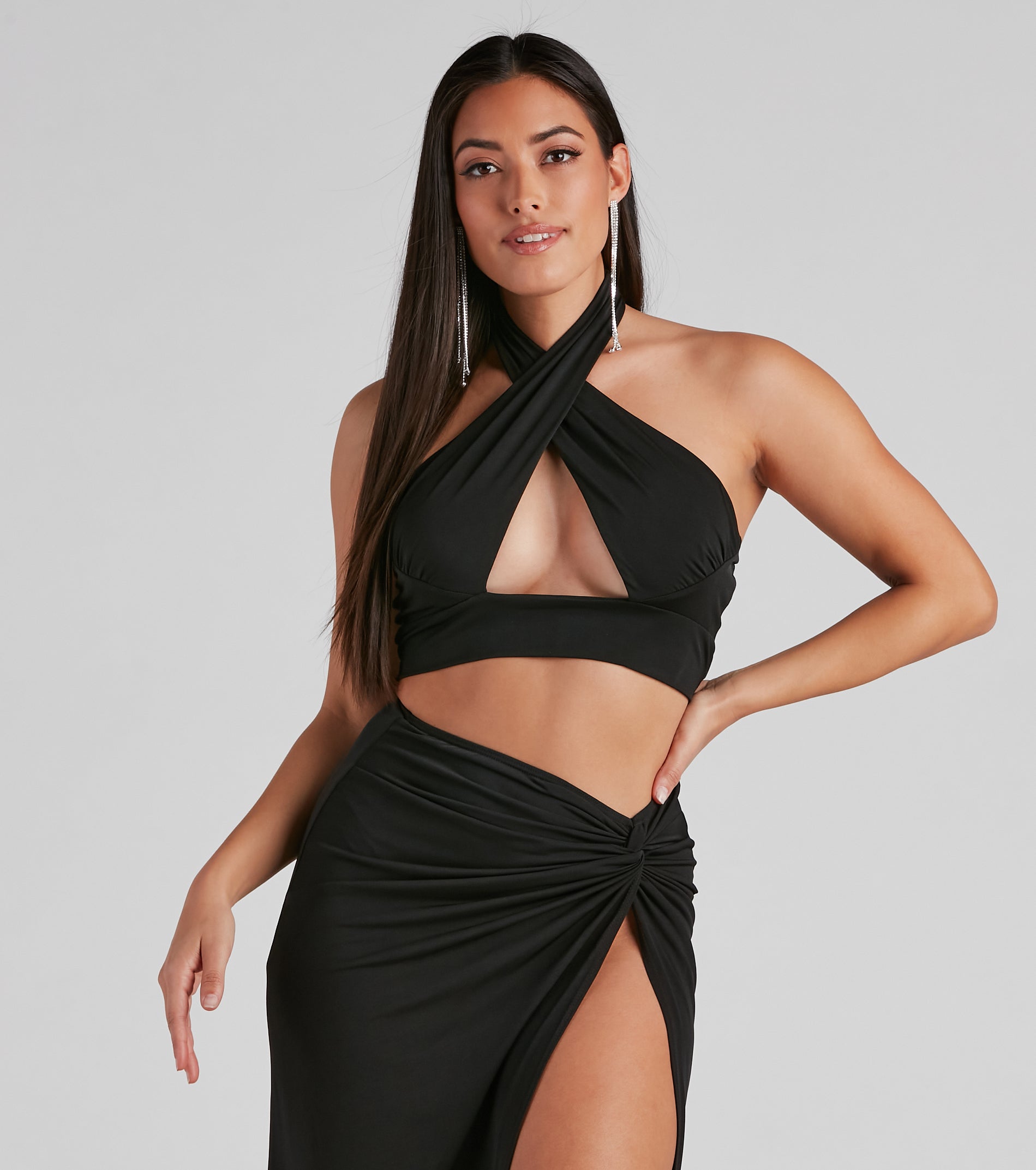 All Night Plunge Halter Top