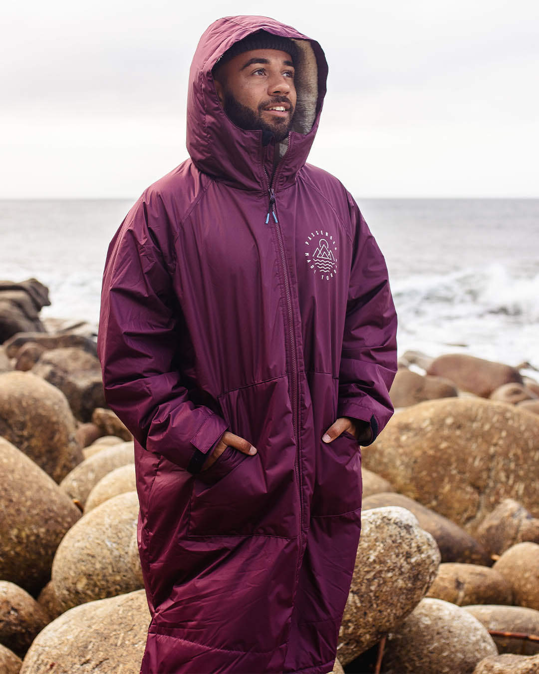Escapism Recycled Sherpa Lined Changing Robe - Windsor Wine