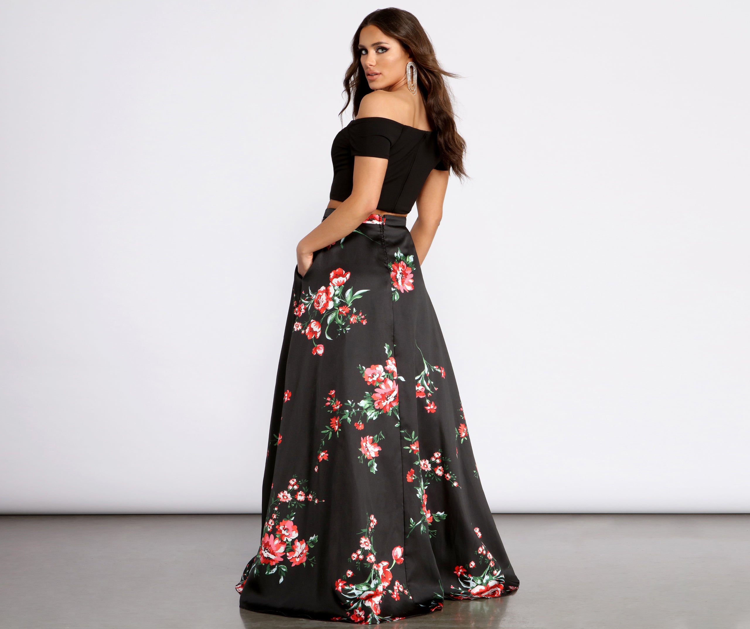 Jeanette Crepe Two Piece Floral Dress