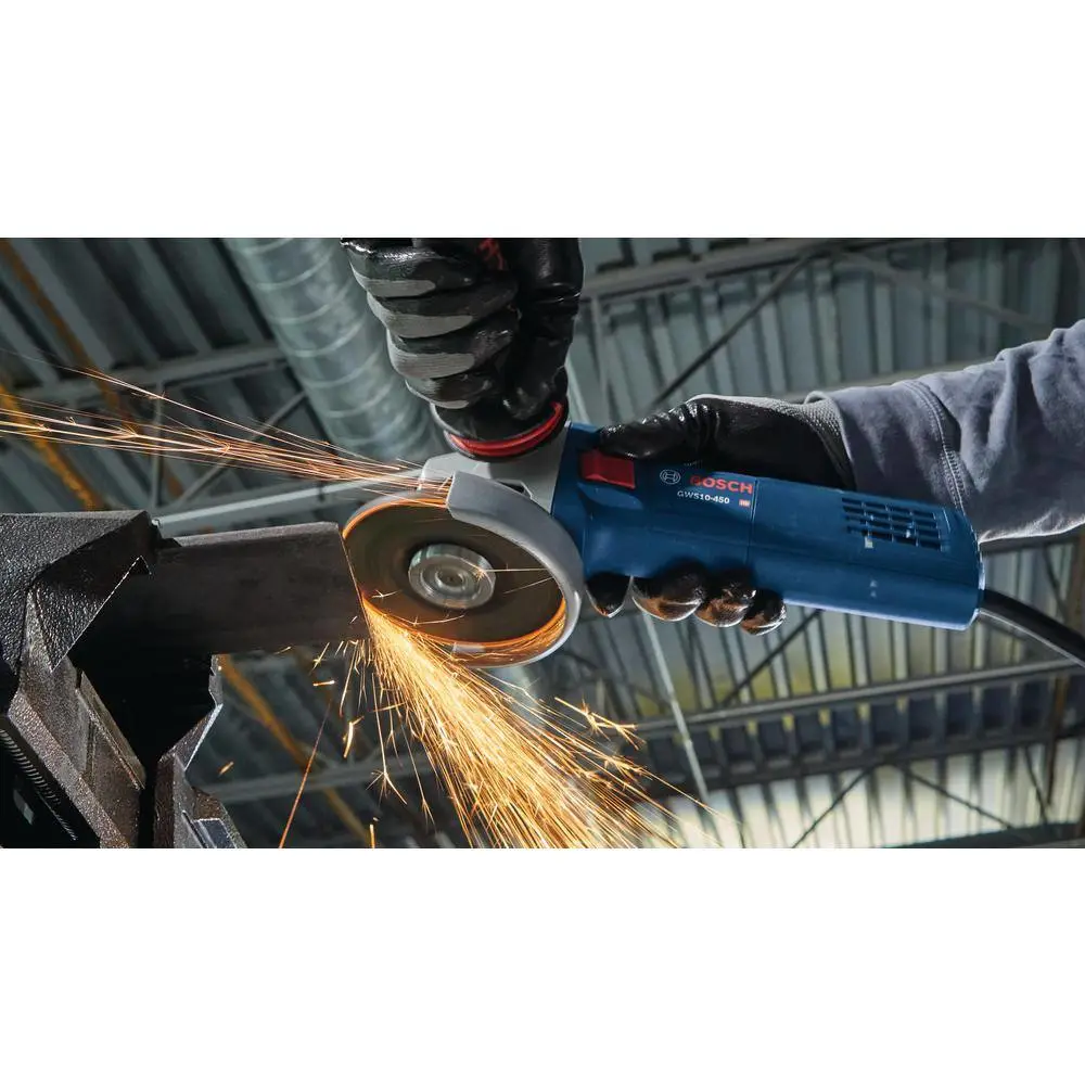 Bosch Corded 4-12 in. 10 Amp Ergonomic Angle Grinder with Paddle Switch GWS10-450