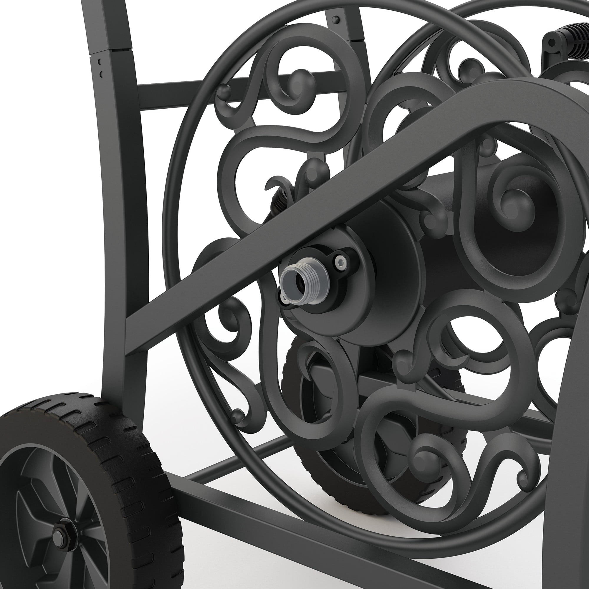Suncast Elite Metal Decorative Hose Cart 150 ft.， Powder Coated Steel