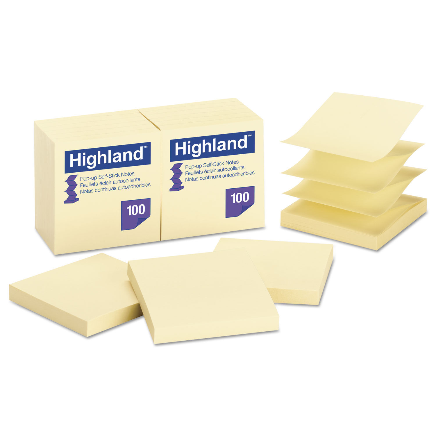 Self-Stick Pop-up Notes by Highlandandtrade; MMM6549PUY