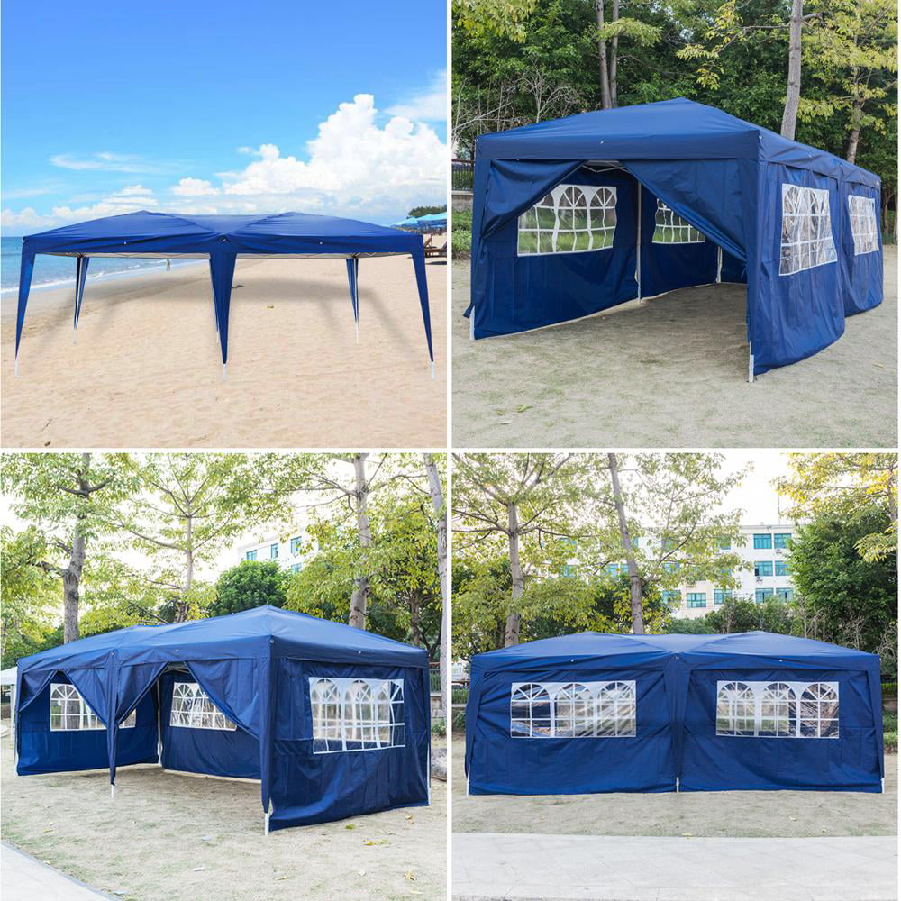 Ktaxon 10'x 20' Pop up Wedding Party Tent w/6 Blue Folding Canopy